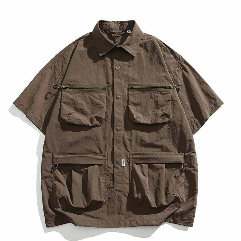 Coquette Aesthetic Cargo Skirt: Y2K Style Grunge Fashion Women's Short Sleeve Shirt