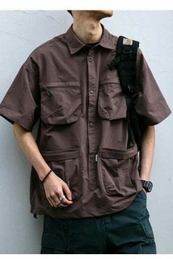 Coquette Aesthetic Cargo Skirt: Y2K Style Grunge Fashion Women's Short Sleeve Shirt