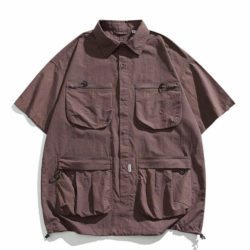 Coquette Aesthetic Cargo Skirt: Y2K Style Grunge Fashion Women's Short Sleeve Shirt