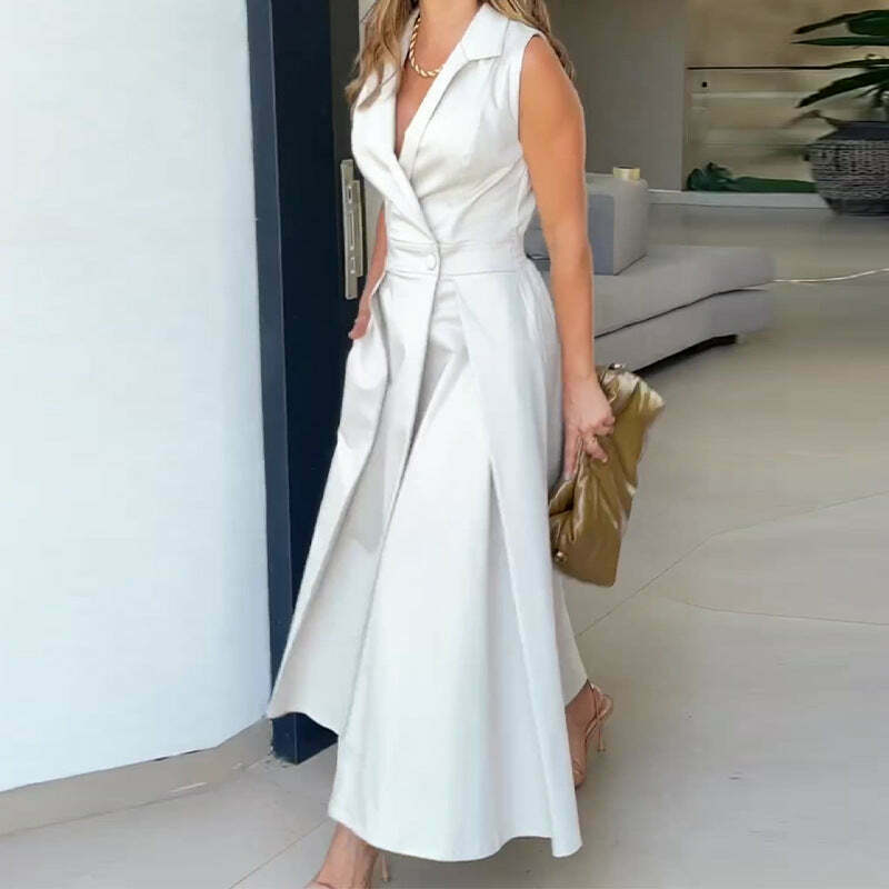 Coquette Aesthetic Cargo Skirt: Y2K Style Sleeveless Dress for Women - Elegant Fall Fashion
