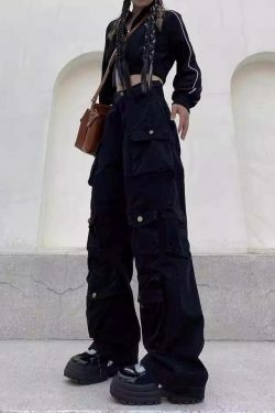 Coquette Aesthetic Cargo Skirt: Y2K Style with Multi-Pocket Loose Design for Women's Fashion