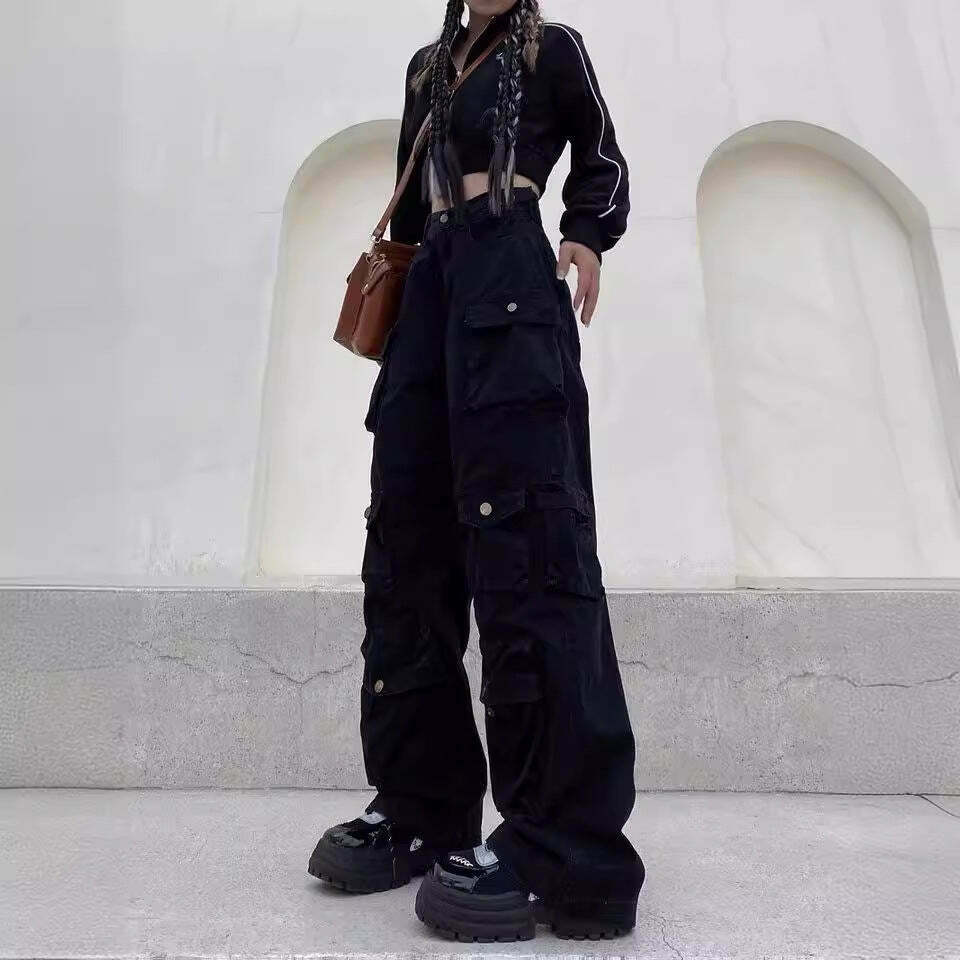Coquette Aesthetic Cargo Skirt: Y2K Style with Multi-Pocket Loose Design for Women's Fashion
