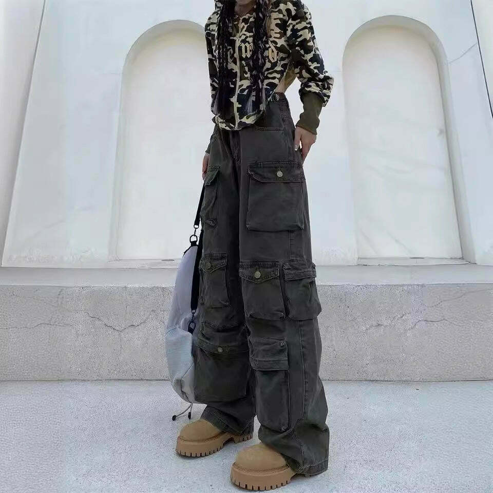 Coquette Aesthetic Cargo Skirt: Y2K Style with Multi-Pocket Loose Design for Women's Fashion