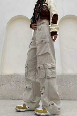 Coquette Aesthetic Cargo Skirt: Y2K Style with Multi-Pocket Loose Design for Women's Fashion