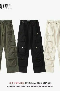 Coquette Aesthetic Cargo Skirt: Y2K Style with Multi-Pocket Loose Design for Women's Fashion
