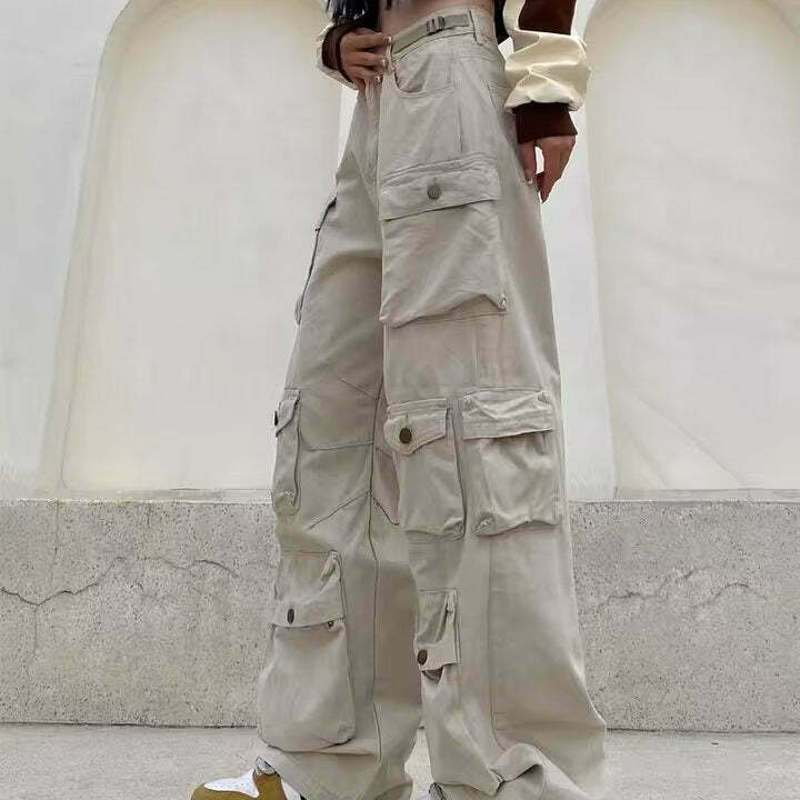 Coquette Aesthetic Cargo Skirt: Y2K Style with Multi-Pocket Loose Design for Women's Fashion