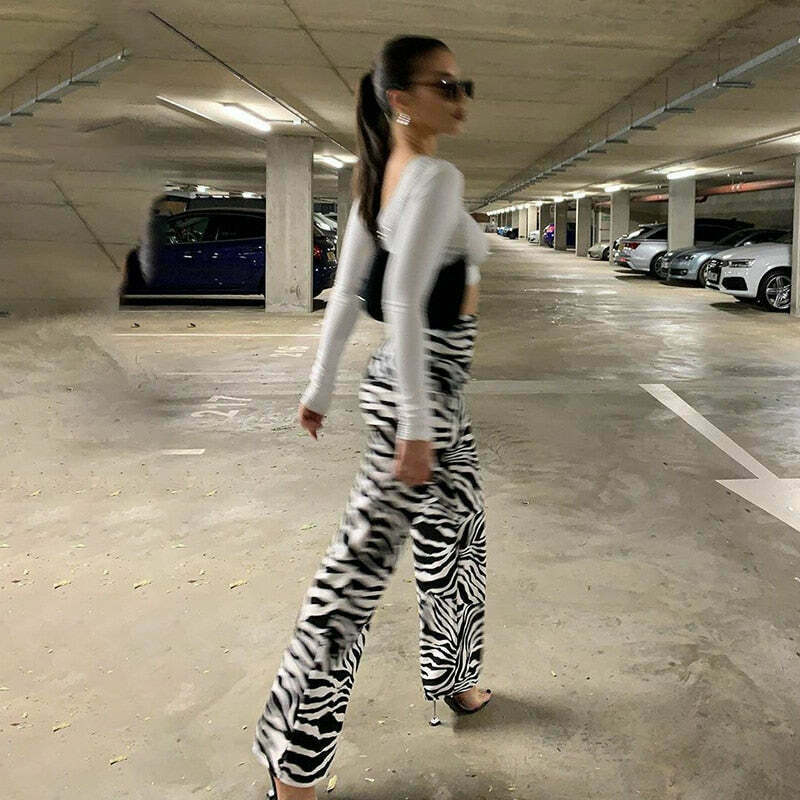 Coquette Aesthetic Cargo Skirt: Your Inner Wild Zebra Print Pants