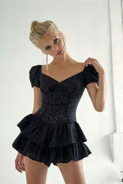 Coquette Aesthetic Chelsea Ruffled Mini Dress - Y2K Fashion Women's Clothing