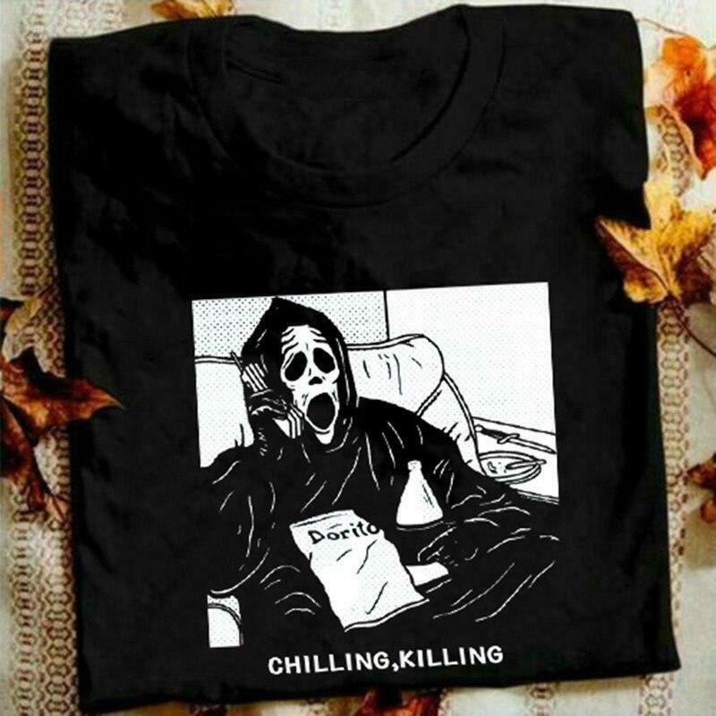 Coquette Aesthetic Chilling Killing T-Shirt - Y2K Fashion Grunge Style Cute Tops Pastel Goth