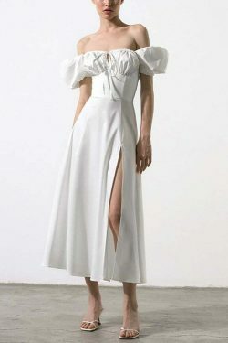 Coquette Aesthetic Clancy Ruched Tie-Up Dress - Y2K Fashion Statement for Women