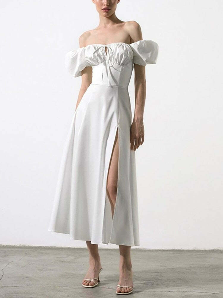 Coquette Aesthetic Clancy Ruched Tie-Up Dress - Y2K Fashion Statement for Women