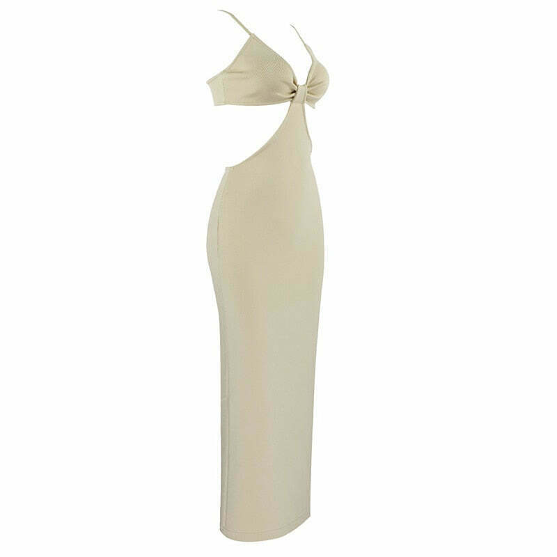 Coquette Aesthetic Claudia Backless Maxi Dress - Y2K Fashion Women's Clothing