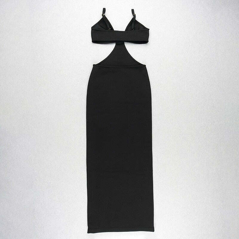 Coquette Aesthetic Claudia Backless Maxi Dress - Y2K Fashion Women's Clothing