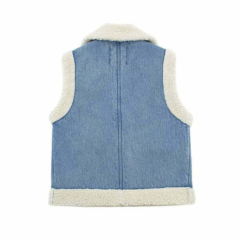 Coquette Aesthetic Cloud Nine Plush Gilet - Y2K Fashion Women's Outerwear