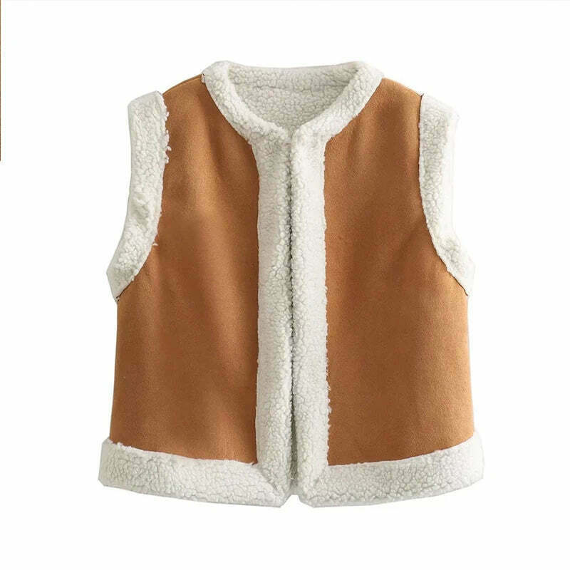 Coquette Aesthetic Cloud Nine Plush Gilet - Y2K Fashion Women's Outerwear