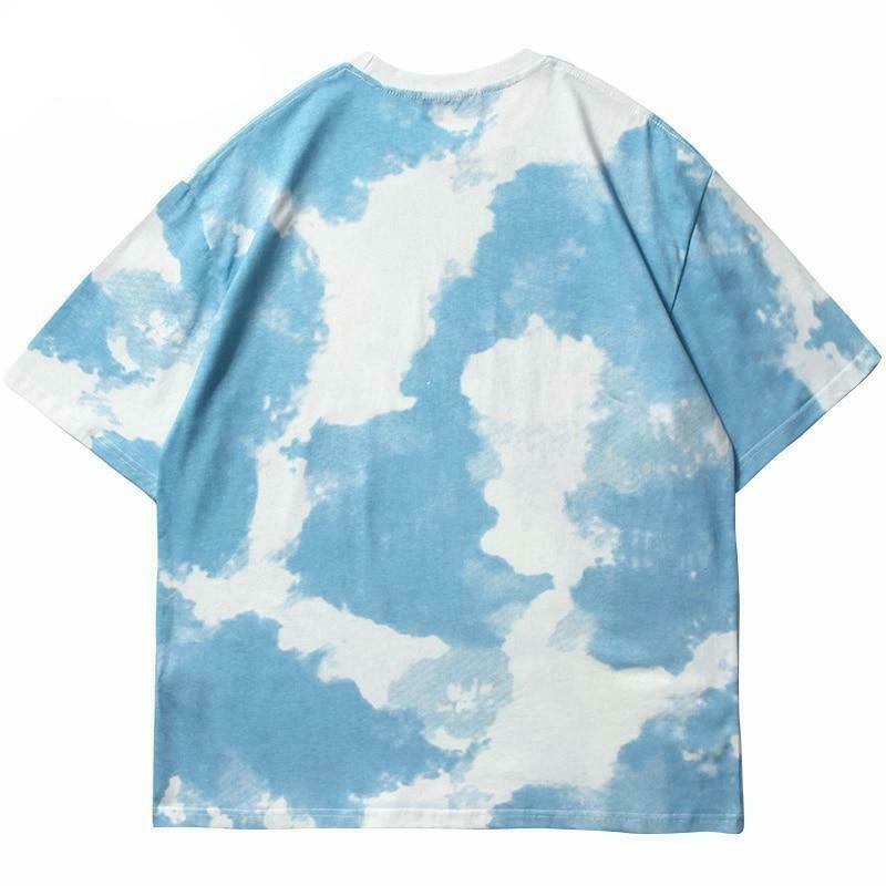Coquette Aesthetic Cloud Print T-Shirt - Y2K Fashion with Grunge & Pastel Goth Vibes