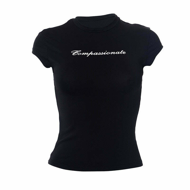 Coquette Aesthetic Compassionate Graphic Top - Y2K Fashion Women's Clothing