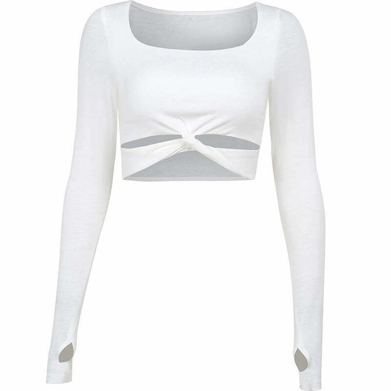 Coquette Aesthetic Coral Twisted Knot Top - Y2K Fashion Women's Clothing