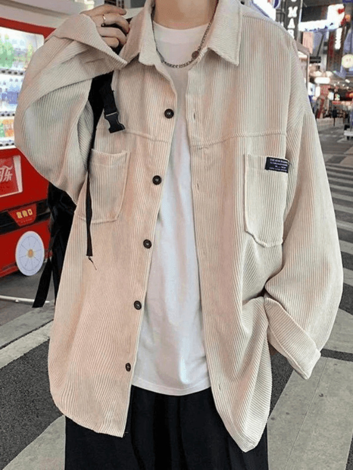 Coquette Aesthetic Corduroy Shirt with Simple Pocket - Women's Y2K Fashion Statement