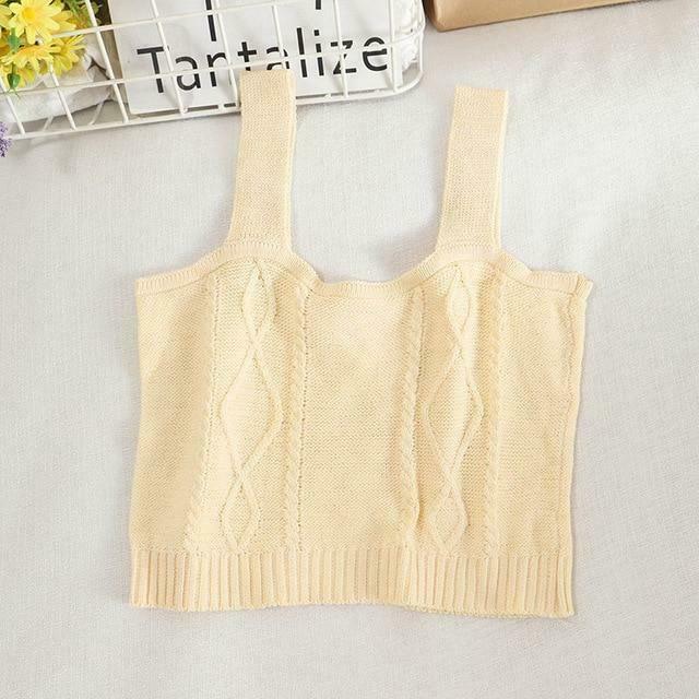 Coquette Aesthetic Cottagecore Knit Tank Top - Y2K Fashion for Women