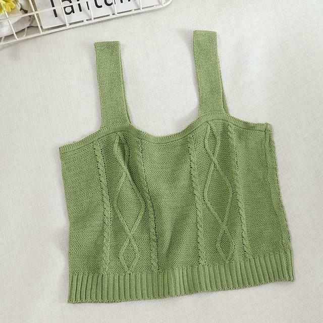 Coquette Aesthetic Cottagecore Knit Tank Top - Y2K Fashion for Women