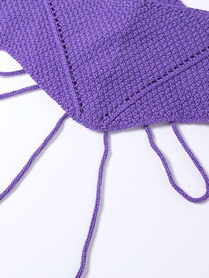 Coquette Aesthetic Crochet Knit Skirt Set for Women - Y2K Fashion Outfit