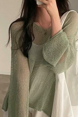 Coquette Aesthetic Crochet Knit Top for Women - Y2K Fashion Statement Piece