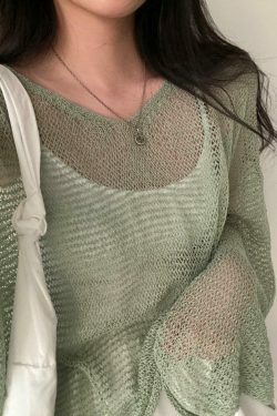 Coquette Aesthetic Crochet Knit Top for Women - Y2K Fashion Statement Piece