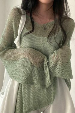 Coquette Aesthetic Crochet Knit Top for Women - Y2K Fashion Statement Piece