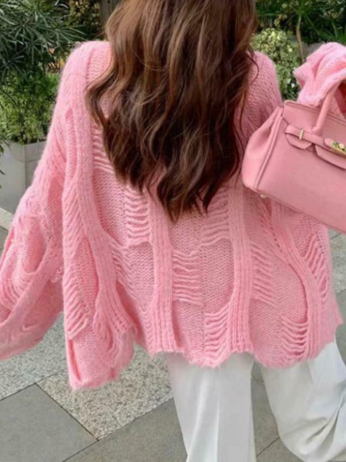 Coquette Aesthetic Cutout Knit Sweater - Y2K Fashion, Grunge Style, Cute Tops