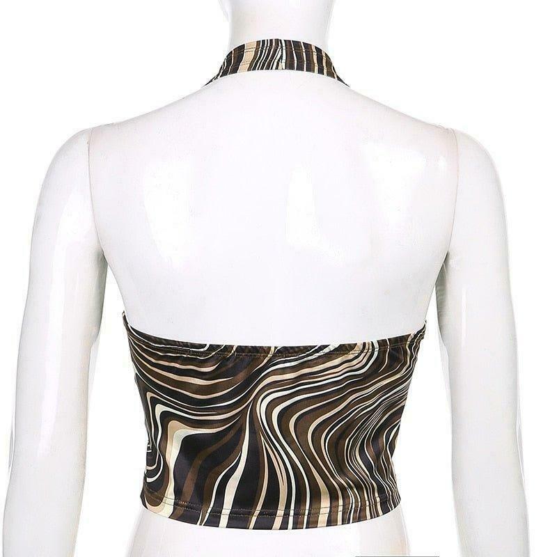 Coquette Aesthetic Daisy Halter Top - Y2K Fashion V-Neck Style