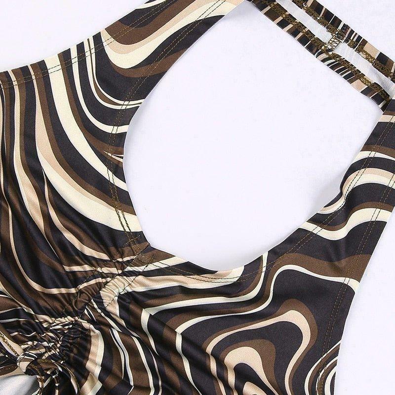 Coquette Aesthetic Daisy Halter Top - Y2K Fashion V-Neck Style