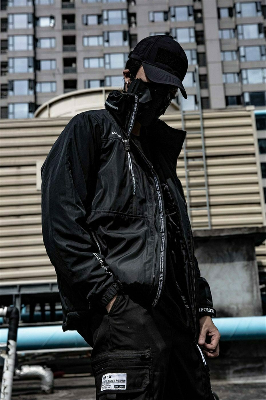 Coquette Aesthetic Dark Matter Padded Windbreaker - Y2K Fashion Statement Piece