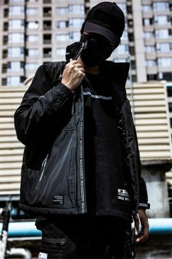 Coquette Aesthetic Dark Matter Padded Windbreaker - Y2K Fashion Statement Piece
