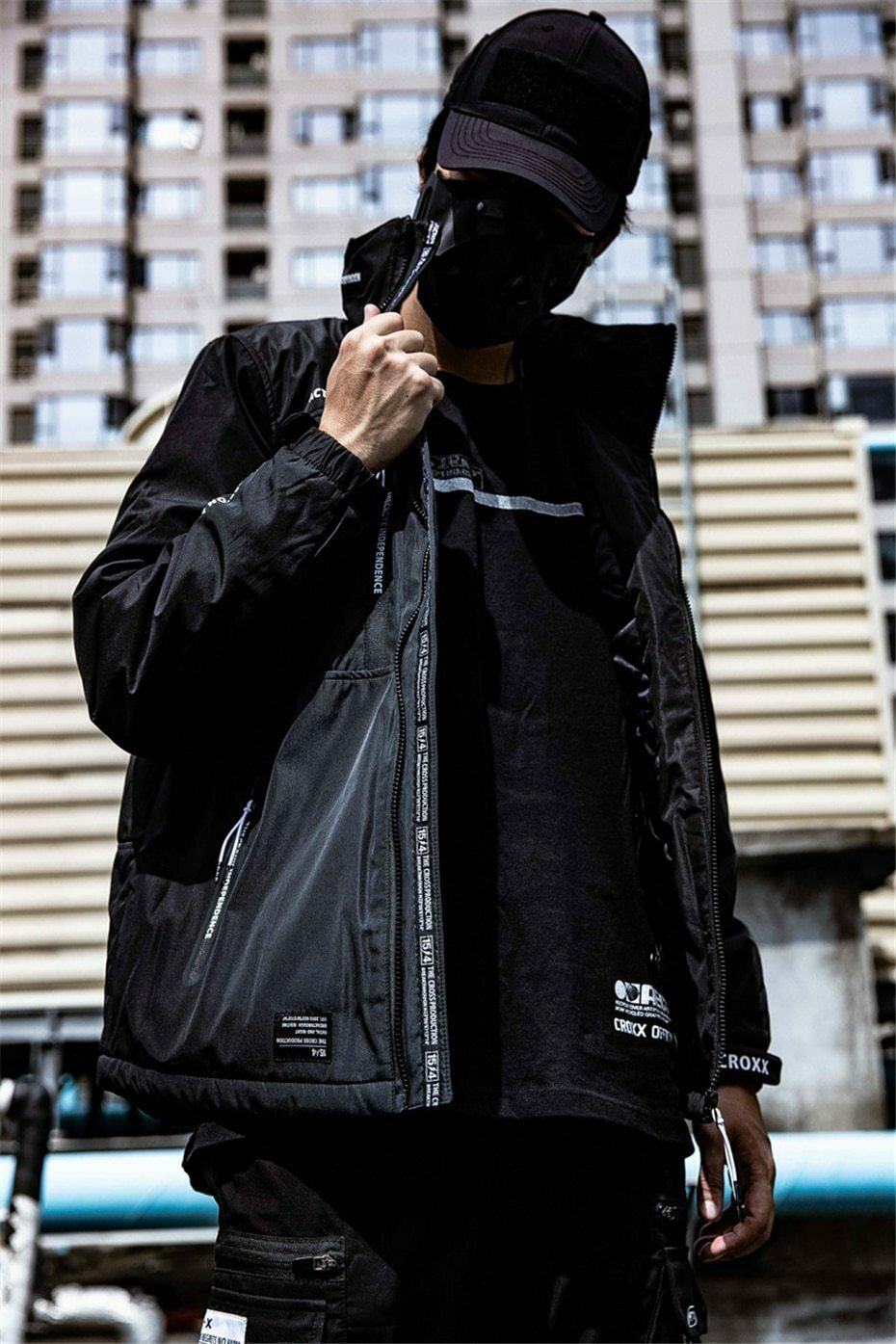 Coquette Aesthetic Dark Matter Padded Windbreaker - Y2K Fashion Statement Piece