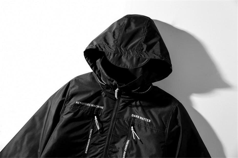 Coquette Aesthetic Dark Matter Padded Windbreaker - Y2K Fashion Statement Piece