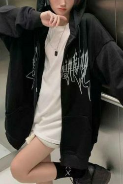Coquette Aesthetic Demon Horn Fleece Lined Zip Up Hoodie