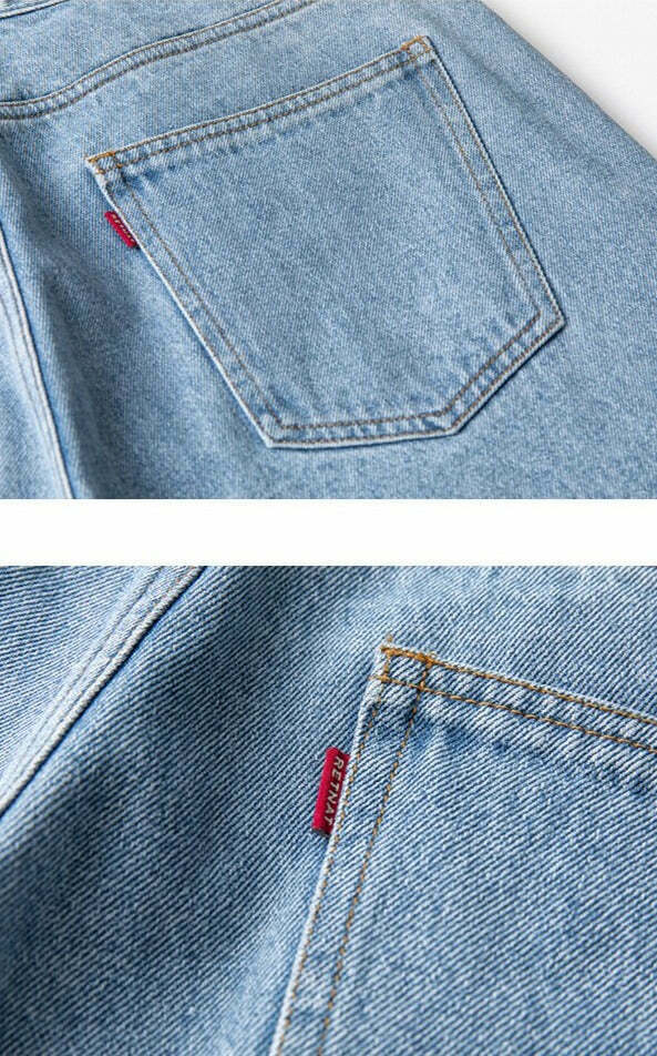 Coquette Aesthetic Denim Knee-Length Jorts with Keychain - Y2K Fashion Statement Piece