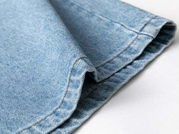 Coquette Aesthetic Denim Knee-Length Jorts with Keychain - Y2K Fashion Statement Piece
