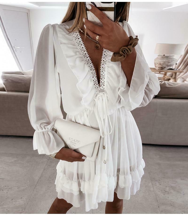 Coquette Aesthetic Dream Chiffon Dress - Y2K Fashion with Grunge and Pastel Goth Vibes