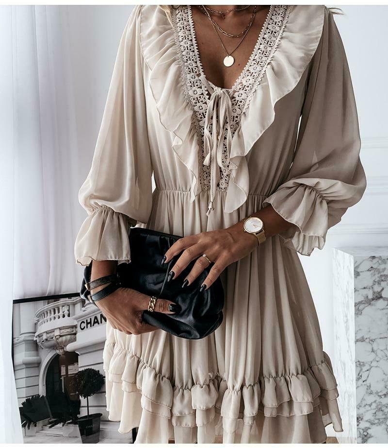 Coquette Aesthetic Dream Chiffon Dress - Y2K Fashion with Grunge and Pastel Goth Vibes