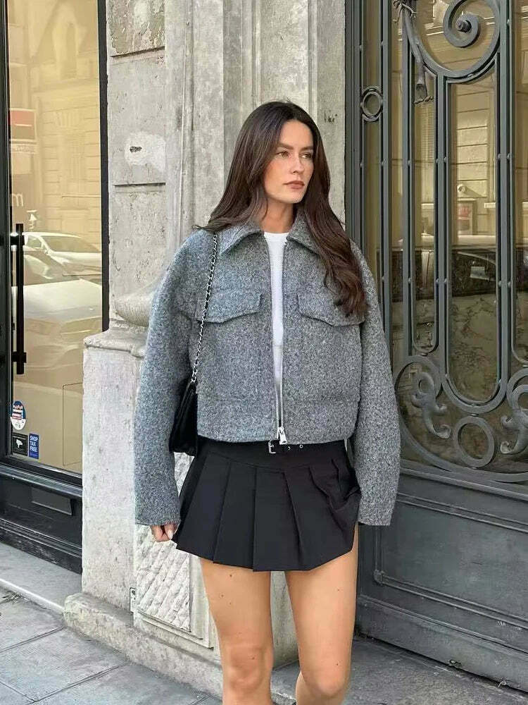 Coquette Aesthetic Ella Cropped Tweed Jacket - Y2K Fashion Statement Piece