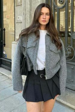 Coquette Aesthetic Ella Cropped Tweed Jacket - Y2K Fashion Statement Piece