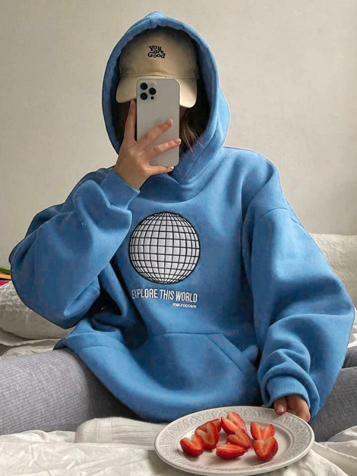 Coquette Aesthetic Embroidered Oversized Hoodie - Y2K Fashion Statement Piece