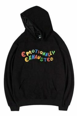 Coquette Aesthetic Emotionally Exhausted Sweatshirt - Y2K Fashion Grunge Style Cute Tops Pastel Goth