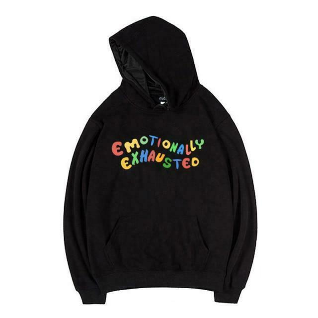 Coquette Aesthetic Emotionally Exhausted Sweatshirt - Y2K Fashion Grunge Style Cute Tops Pastel Goth