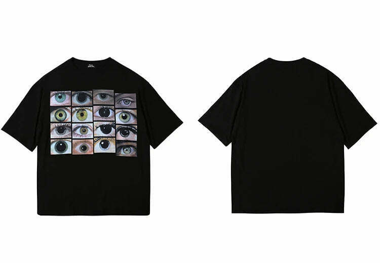 Coquette Aesthetic Eye Graphic T-Shirt - Y2K Fashion with Grunge Style and Pastel Goth Vibes