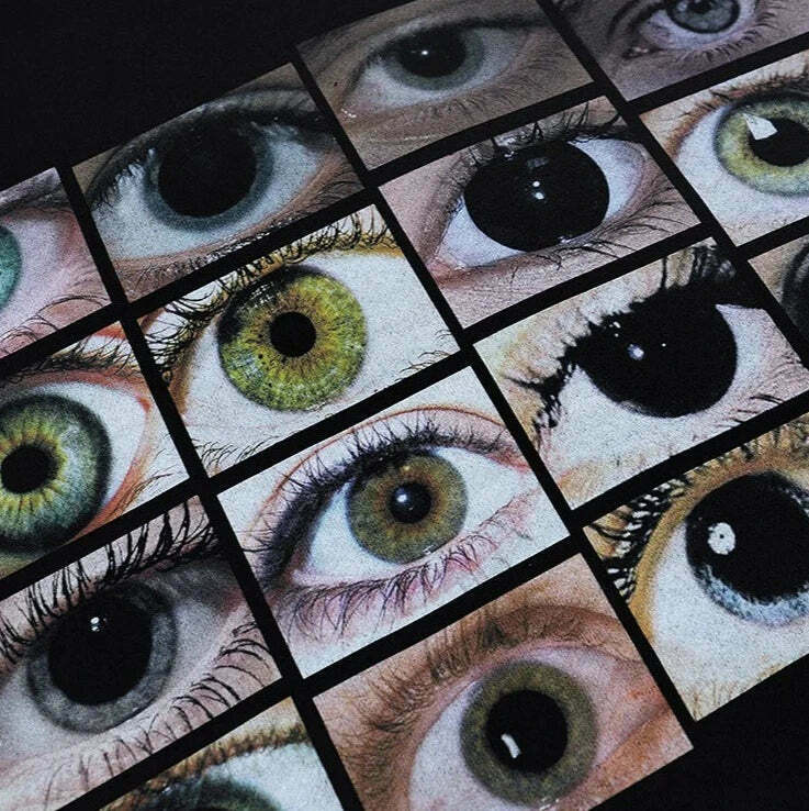 Coquette Aesthetic Eye Graphic T-Shirt - Y2K Fashion with Grunge Style and Pastel Goth Vibes