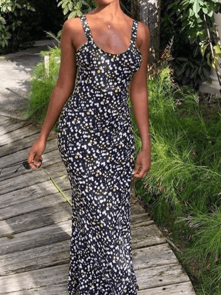 Coquette Aesthetic Floral Maxi Dress for Y2K Fashion Enthusiasts