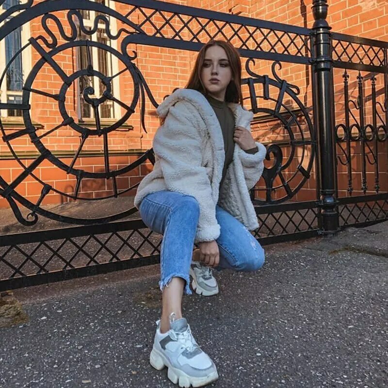 Coquette Aesthetic Fur Overcoat for Women - Y2K Fashion Statement Piece